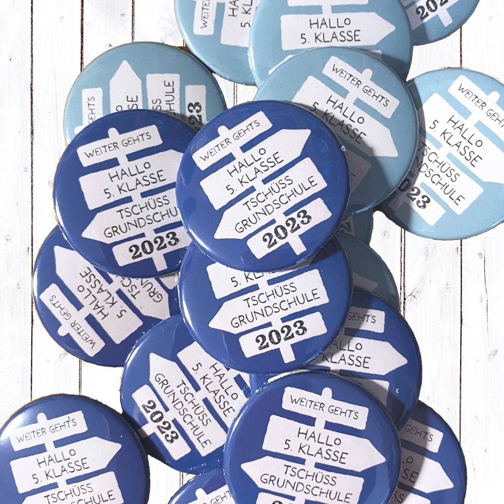 Personalisierter Magnet Tschüss Grundschule 2026 | Wegweiser Motiv | 8 Farben | 38/59mm | Wunschtext Bild 9