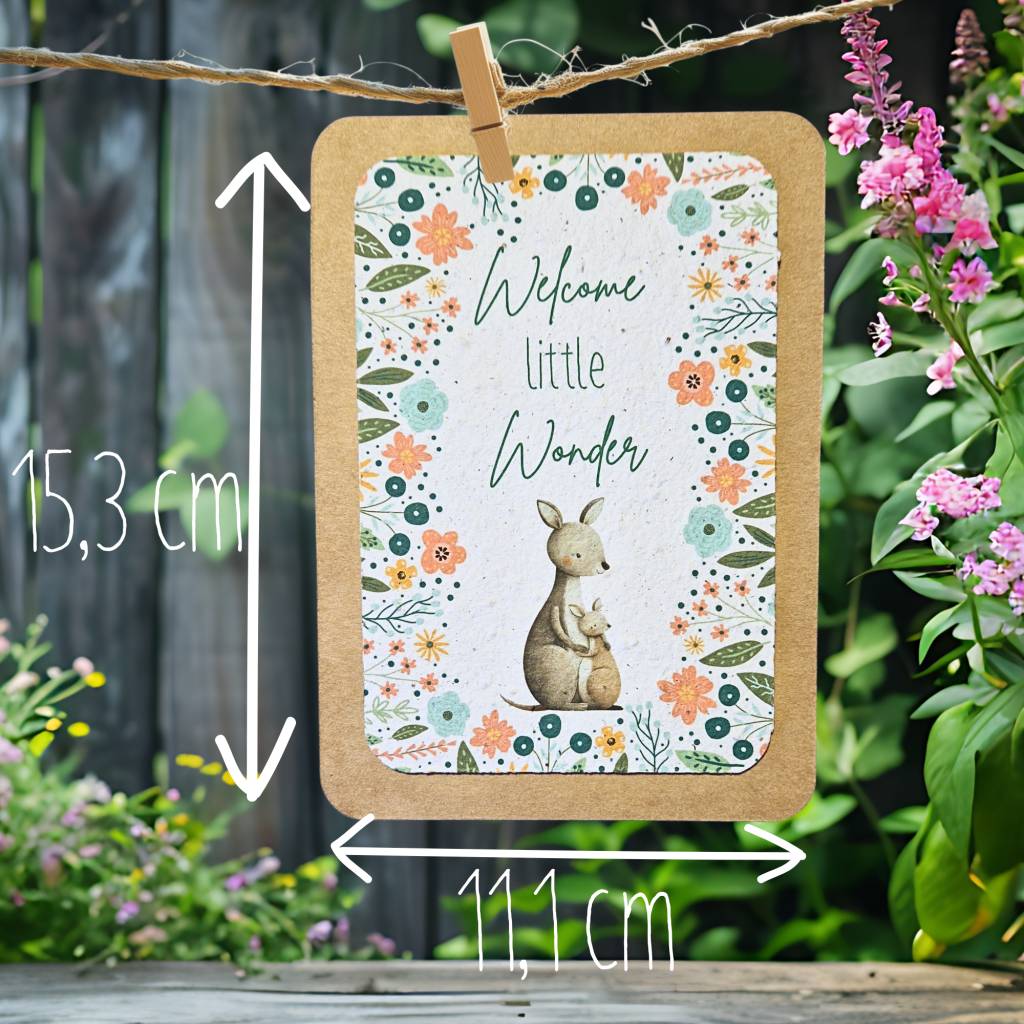 Einpflanzbare Karte zur Geburt aus Samenpapier | nachhaltige Karte zur Geburt | liebevolles Baby Geschenk Bild 3