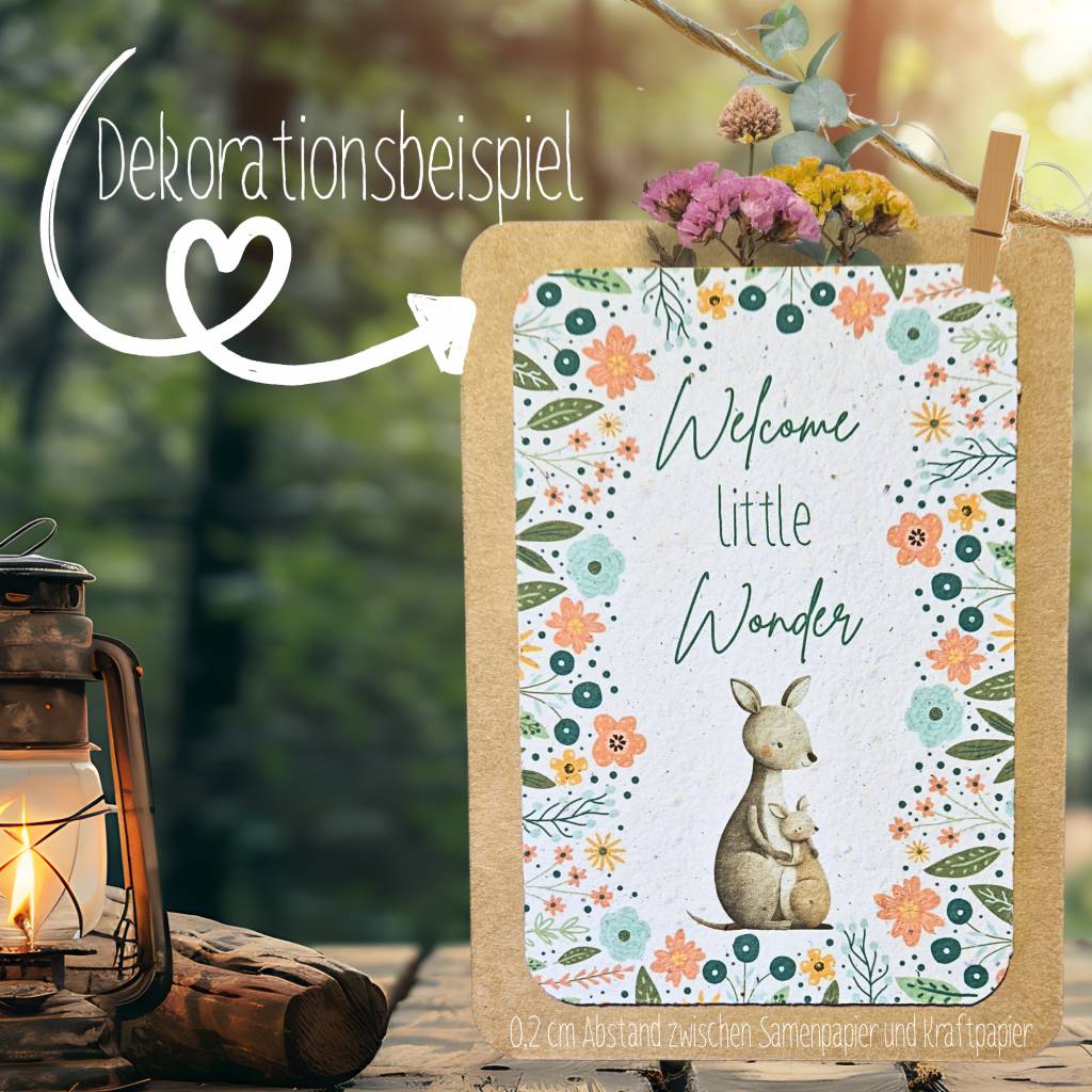 Einpflanzbare Karte zur Geburt aus Samenpapier | nachhaltige Karte zur Geburt | liebevolles Baby Geschenk Bild 5