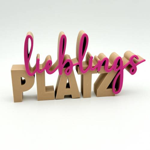 3D Schriftzug LIEBLINGSPLATZ, versch. Farben zur Auswahl, 3D Druck Lieblingsplatz, 3D Druck Deko, ideal zum dekorieren