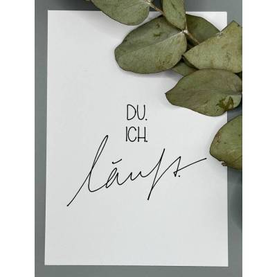 Postkarte „DU. ICH. läuft.“ – lässiger Gruß für Herzensmenschen