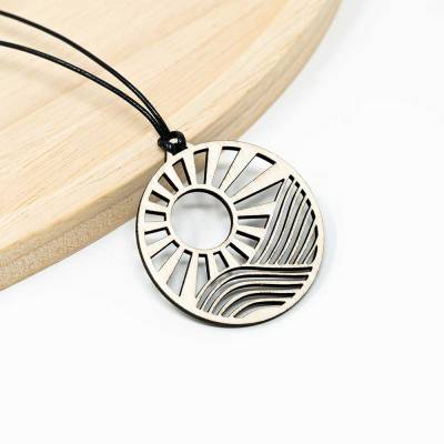 Holz Spiegelanhänger Japanische Sonne für Auto | JDM Anhänger | Auto Fans