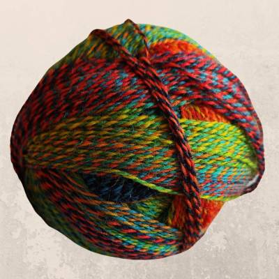 Zauberball Crazy von Schoppel, Farbverlaufsgarn in den Farben rot/ grün, ein Wunder an Farben