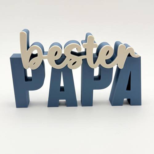 3D Schriftzug Vatertag, BESTER PAPA, versch. Farben zur Auswahl, 3D Druck Vatertag, 3D Druck Deko, ideal zum verschenken