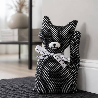 Türstopper Fensterstopper Deko Buchstütze Katzen  - Schwarz