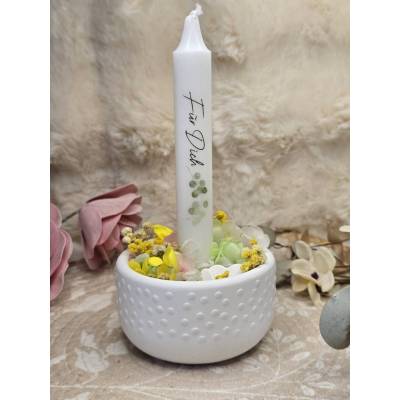 Raysin Schale mit Trockenblumen & Kerze – Geschenkidee „Für dich“