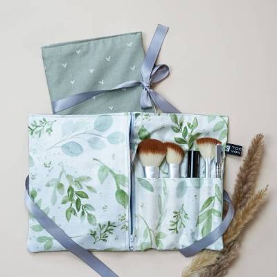 Personalisierte Kosmetiktasche, Schminktasche mit Spruch, Make up Tasche mit Namen und Fächern