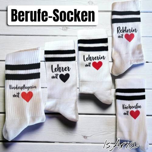 Berufe Socken /Tennissocken/Wunsch-Beruf/ Lehrer-Geschenk/ Abschiedsgeschenk/Physiotherapeut/ Dankeschön Geschenk/H
