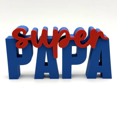 3D Schriftzug Vatertag, SUPER PAPA, versch. Farben zur Auswahl, 3D Druck Vatertag, 3D Druck Deko, ideal zum verschenken
