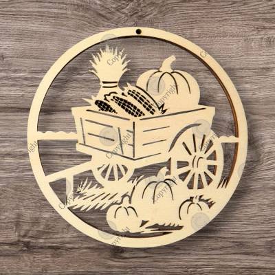 SVG Datei Herbst Wagen Kürbisse, Download