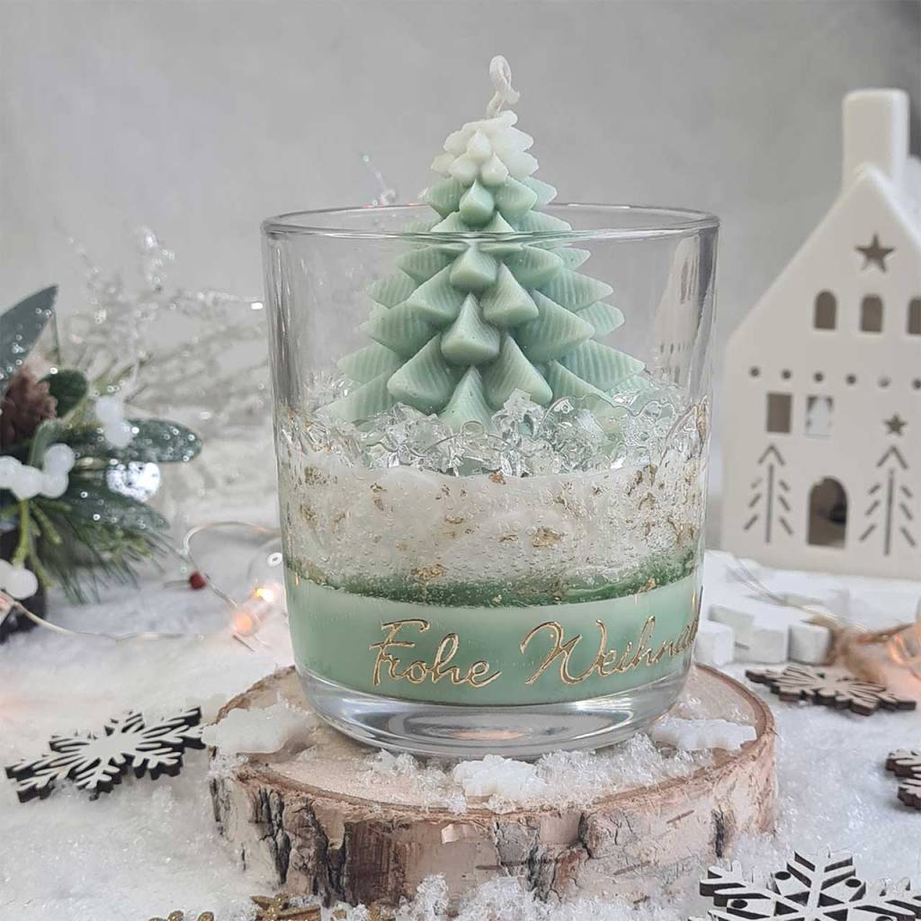 Duftkerze Tannenbaum im Glas – Weihnachtsduft aus Sojawachs