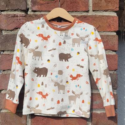 T-SHIRT aus weichem BIO Jersey "Fuchs, Elch und Bär"