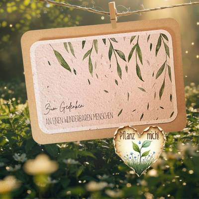 Einpflanzbare Trauerkarte aus Samenpapier | Grußkarte Geschenk Anteilnahme | Trauer Karte | Beileid & Abschied