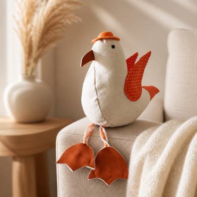 Türstopper Fensterstopper Deko Buchstütze Möwen  - Beige - Orange