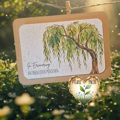 Einpflanzbare Trauerkarte aus Samenpapier | Grußkarte Geschenk Anteilnahme | Trauer Karte | Beileid & Abschied