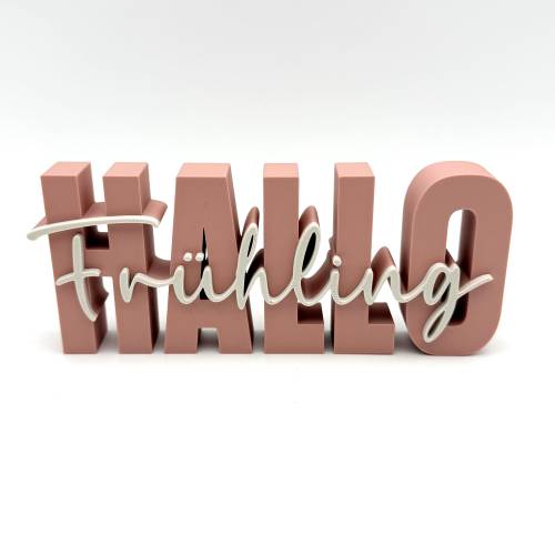 3D Schriftzug Frühling, HALLO FRÜHLING, versch. Farben zur Auswahl, 3D Druck, 3D Druck Deko, ideal zum dekorieren
