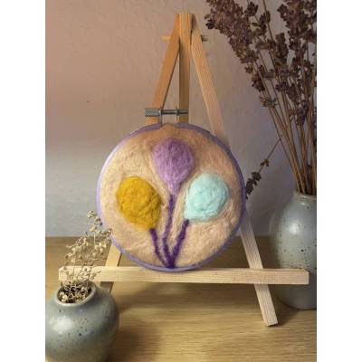 Filzbild Luftballons handgefilzt – Kinderzimmer Deko Geschenk zur Geburt