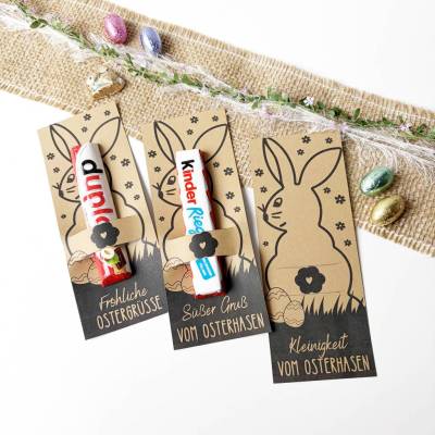 Ostern Schokolade, Druckvorlage Ostergeschenk, Mitbringsel Kollege Kinder, DIY Geschenkidee zum Drucken, PDF Kleinigkeit