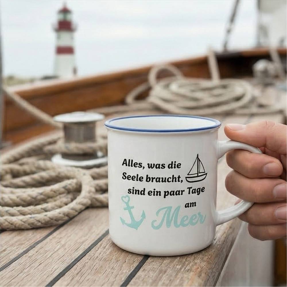 Plotterdatei Meer Spruch „Ein paar Tage am Meer“ – Digitale Datei SVG DXF PNG mit Anker & Segelboot Bild 2
