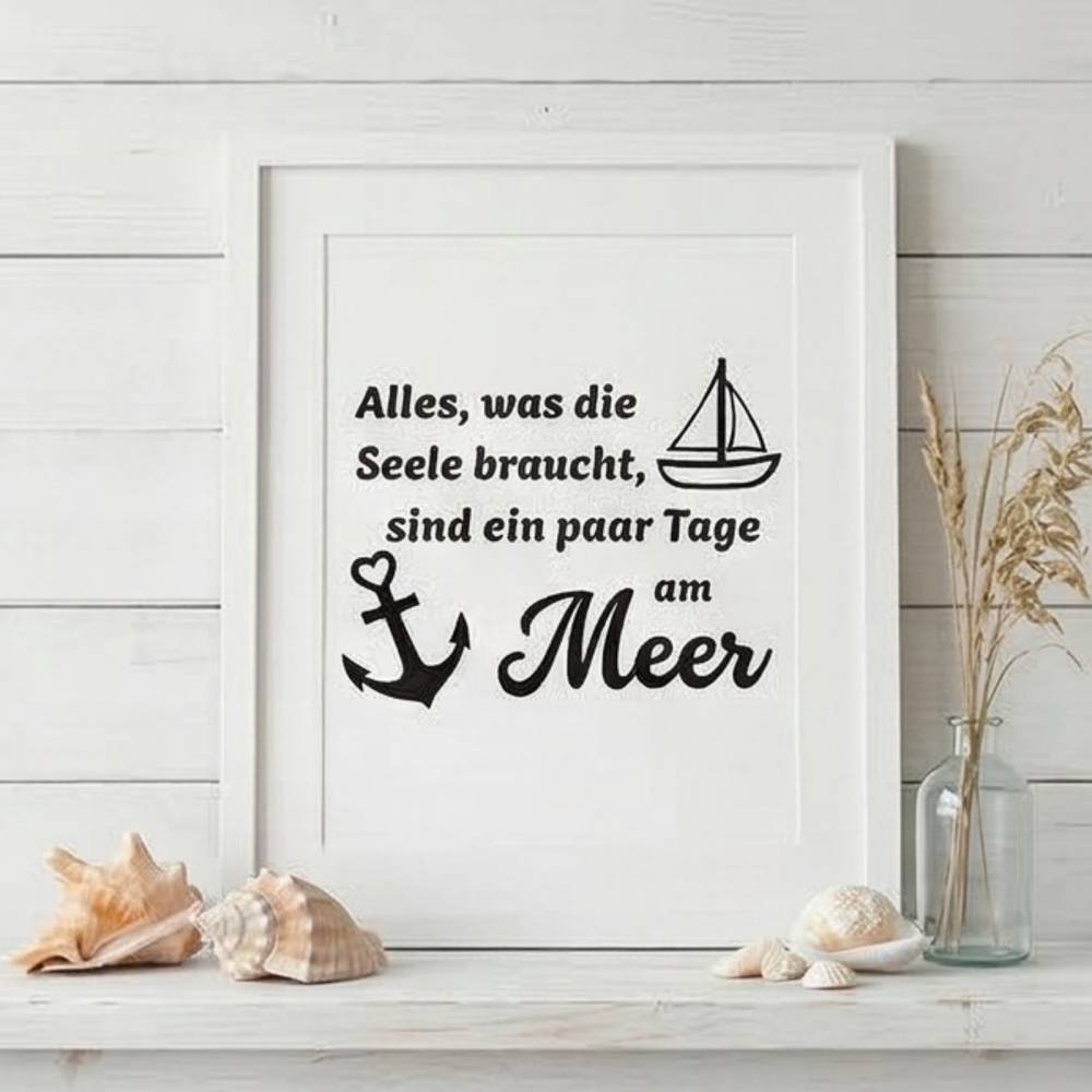 Plotterdatei Meer Spruch „Ein paar Tage am Meer“ – Digitale Datei SVG DXF PNG mit Anker & Segelboot Bild 4