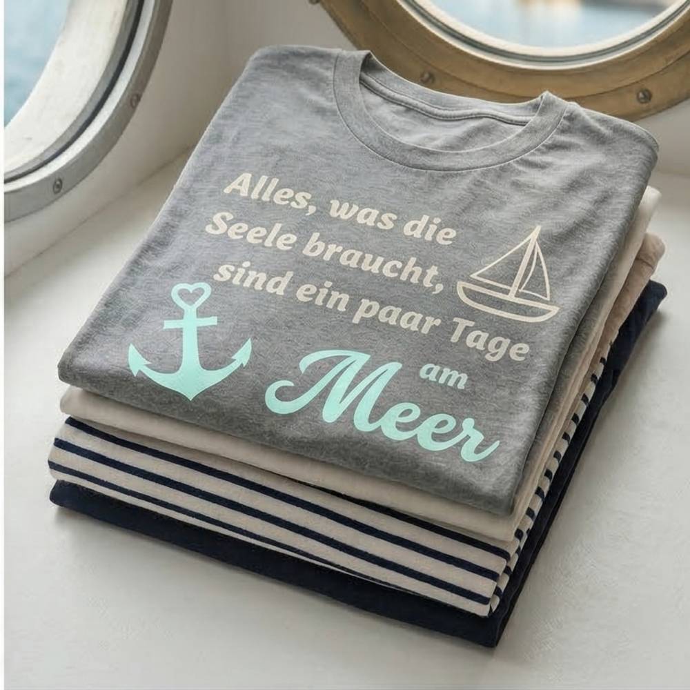 Plotterdatei Meer Spruch „Ein paar Tage am Meer“ – Digitale Datei SVG DXF PNG mit Anker & Segelboot Bild 7