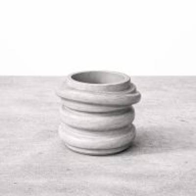 Beton Teelichthalter Candela Kurva – geschwungenes Design, Windlicht für Standard Teelicht
