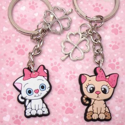 Katzen Schlüsselanhänger aus PVC Gummi – Glücksbringer, kawaii, personalisierbar, SET oder einzeln
