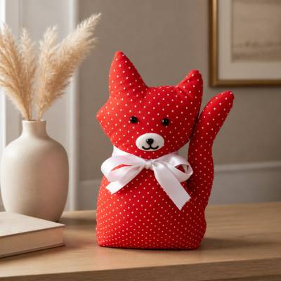 Türstopper Fensterstopper Deko Buchstütze Katzen  - rot
