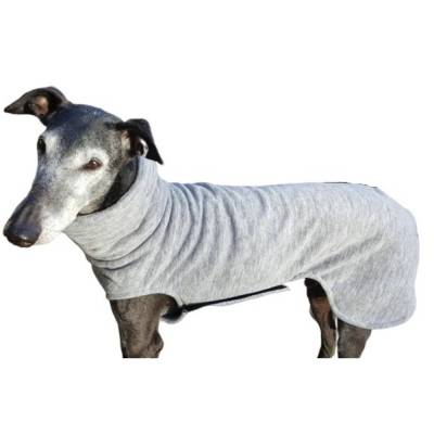 Windhund Pullover Polarfleece, mit Klettverschluss, grau-meliert, 5 Größen