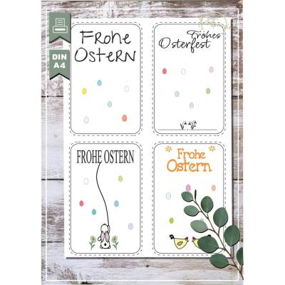 Niedliche Ostergrüße – Stilvolle Hintergrundkarte im Din A 4 Format für kreative DIY-Projekte