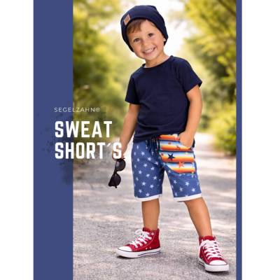Shorts Kinder, kurze Hose Unisex Sweathose Blau gestreift Sterne Jungen Mädchen Sommerhose Kleidung Kind Baby Sommer