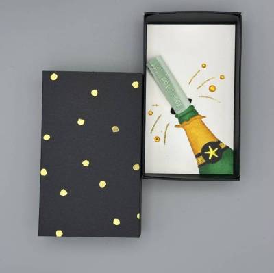 Geschenkschachtel Geldgeschenk Schwarz Gold – Glamouröse Verpackung mit Glitzer