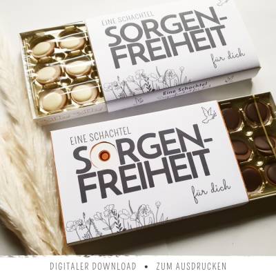 Toffifee-Banderole: Eine Schachtel Sorgenfreiheit | Geschenk zur Aufmunterung | Kleine Aufmerksamkeit