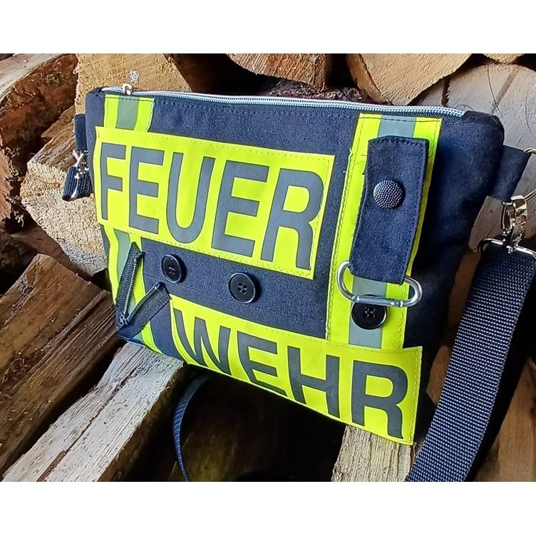 Crossbag Feuerwehr, Schultertasche, Umhängetasche, Feuerwehr-Upcycling, Feuerwehrkleidung Bild 3