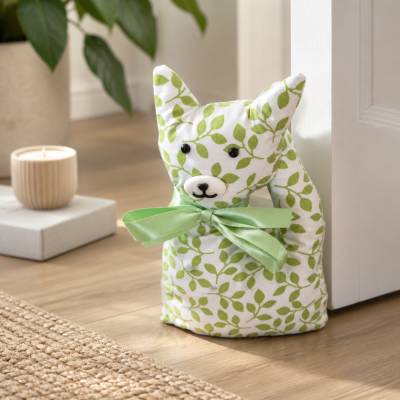 Türstopper Fensterstopper Deko Buchstütze Katzen  - Weiß/grün