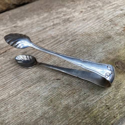 Vintage Zuckerzange 800er Silber SBS Solingen Halbmond Krone
