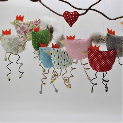 lustige Hühner  Frühjahrs-Deko 