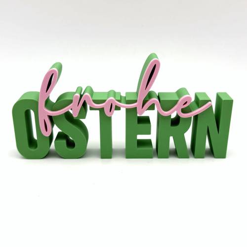 3D Druck Ostern, FROHE OSTERN, versch. Farben zur Auswahl, 3D Schriftzug, 3D Druck Deko, ideal zur Osterdeko