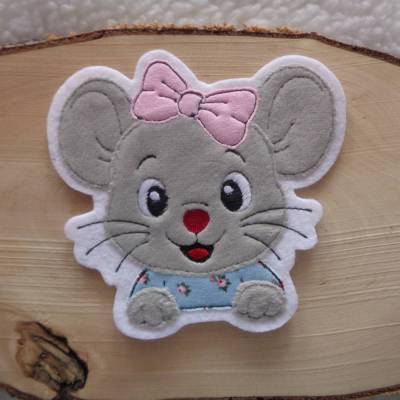 Maus Mäusemädchen  Aufnäher Applikation Patch Kinder