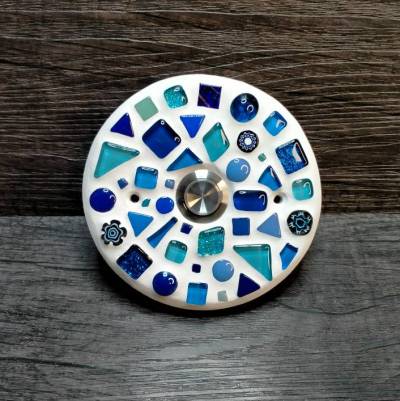 Klingelplatte Mosaik komplett mit 19 mm Klingelknopf/Taster