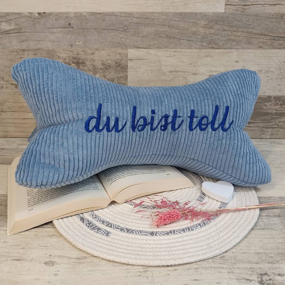 Leseknochen – du bist toll – Cordkissen