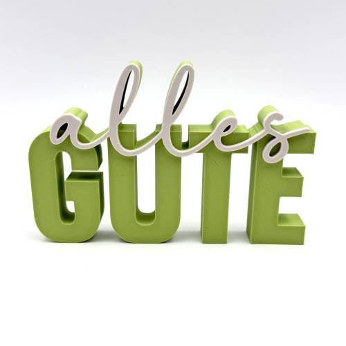 3D Schriftzug ALLES GUTE, versch. Farben zur Auswahl, 3D Druck, 3D Druck Deko, ideal als Geschenk, z.B. zum Abschied 