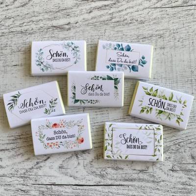 Gastgeschenk Hochzeit | Schokolade Schokotafel Vollmilch | Schön, dass Du da bist!