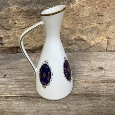 kleine Vase Henkelvase Echt Kobalt Golddekor Volkstedt 1762 DDR