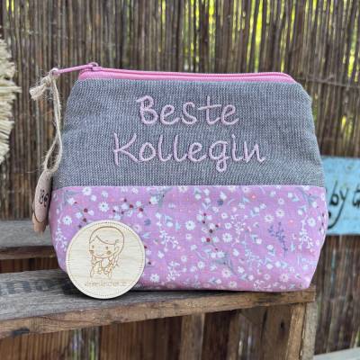 Beste Kollegin // Schminktasche // Kosmetiktasche // Geschenk // Schminktäschchen // Kulturbeutel