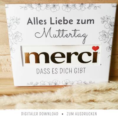 Merci-Banderole zum Muttertag | Geschenkidee für Mama | Geschenk für Oma | Printable Muttertag | Alles Liebe zum Muttert