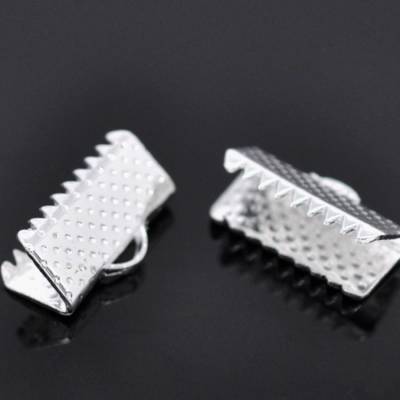 20 Stück Bandklemmen 13*8 mm versilbert A1-0341
