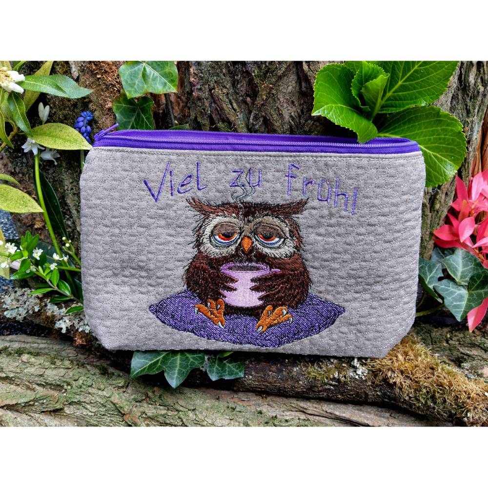 Stickdatei Eule Morgenmuffel 14x14cm bzw. 15x15cm – Perfekt für Kaffeejunkies & Nachteulen Bild 8