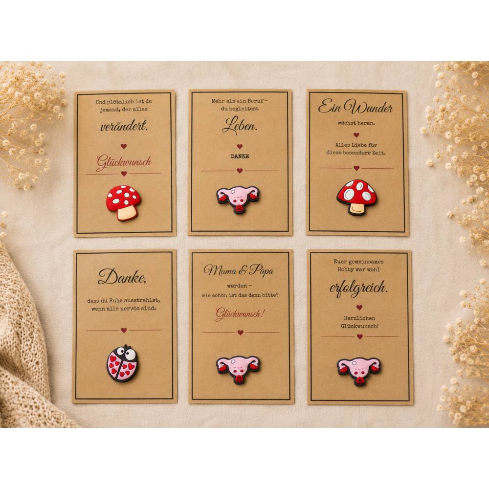 Glückwunschkarten zur Schwangerschaft & Geburt mit Glücksbringer verschiedene Designs Bild 2
