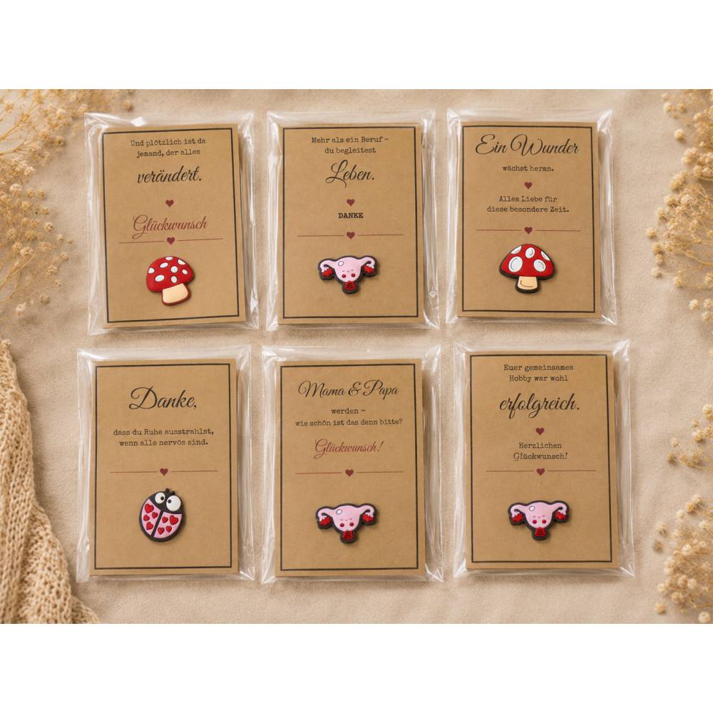 Glückwunschkarten zur Schwangerschaft & Geburt mit Glücksbringer verschiedene Designs Bild 8